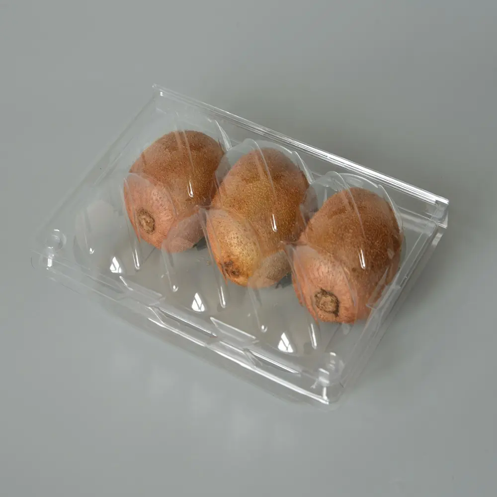 6 adet PET Kiwiberry Şeffaf Plastik katlanır kutular Için Meyve Paketleme/Kiwi Berry Plastik Ambalaj Kabı