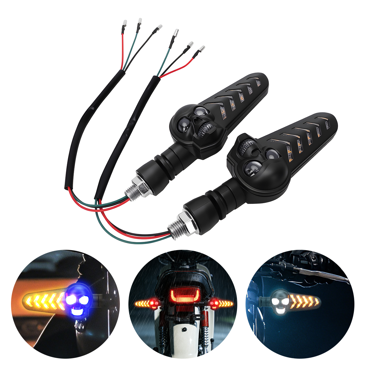 evermotor 2 Pcs Motorcycle LED Turn Signal Indicators E32