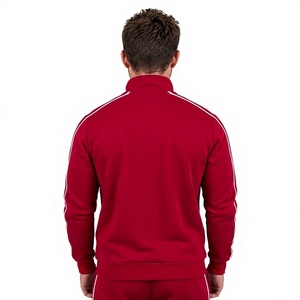 Chándal Rojo para Hombre Beazer Sports, con Capucha y Cremallera Completa, Color Sólido, 100% Algodón Orgánico, Forro Polar Transpirable - Product Image 3
