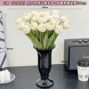 Fleur artificielle <span class=keywords><strong>de</strong></span> <span class=keywords><strong>tulipe</strong></span> haut <span class=keywords><strong>de</strong></span> gamme légère et luxueuse Fausse fleur pour décoration <span class=keywords><strong>de</strong></span> meuble TV <span class=keywords><strong>de</strong></span> salon Plantes décoratives <span class=keywords><strong>de</strong></span> haute qualité - Product Image 6