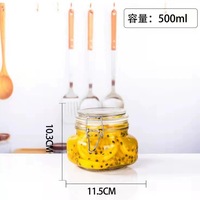 Bocaux de conservation en verre hermétiques avec couvercles à fermoir métallique pour gelée, miel, thé, vaisselle