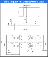 Rail de guidage d'ascenseur en acier usiné de type T T75 T78 T89 T90 T114 T127 T140 creux modèle TK5A DG