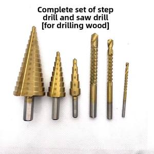 4-12/4-20/4-32mm Triangular Handle Straight groove <b>Step</b> <b>Drill</b> 3/6/8mm Saw <b>Drill</b> Drilling Tool Pulling groove DIY Set - Product Image 2