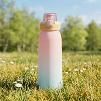 Bouteille anti-fuite avec options de parfum, couvercle à clapet, paille intégrée pour boire directement – Idéale pour l'école, le cyclisme, le camping, la gym, le bureau, les activités de plein air