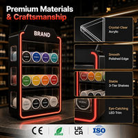Vitrine de comptoir personnalisée multi-types en acrylique avec éclairage LED pour sachets de nicotine, idéale pour les magasins de tabac