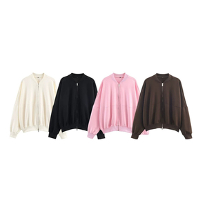 TAOP&ZA Nouvelle Collection Automne 2025 – Blouson Aviateur <span class=keywords><strong>Femme</strong></span> Polyvalent à Col Rond et Manches Longues 3641850 3641851 - Product Image 1