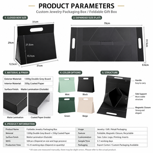 Custom Foldable Magnetic Jewelry Box Premium Gift Packaging for Jewelry Brands and Retail Presentation - Product Image 2