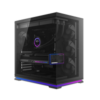 Caja de computadora SAMA PC de vidrio templado ATX CPU Gaming Gabinete de PC de escritorio Chasis de computadora con pantalla