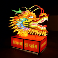 Enseigne géante lumineuse tête de dragon chinois, sculpture lanterne Loong éclairée par LED, étanche, sécurisée, de luxe, pour le Nouvel An