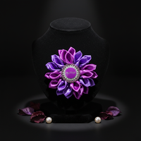 Broche fleurie inspirée du Conseil national des femmes noires, charmante broche afro pour femmes, corsage artificiel violet, symbole NCNW