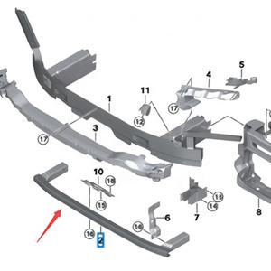Per <span class=keywords><strong>BMW</strong></span> G05 G07 X5 <span class=keywords><strong>X7</strong></span> 2018 -2025 paraurti anteriore sottotelaio piccola trave scheletro OE 51117421600 prevenire la deformazione - Product Image 4