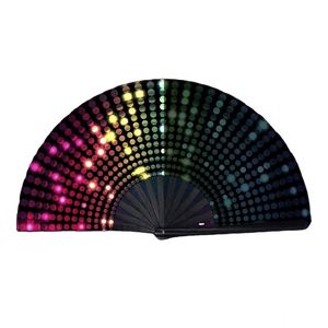 Abanico de Mano Plegable de Bambú con Diseño Reflectante UV de Alta Calidad para Fiestas y Eventos - Product Image 2