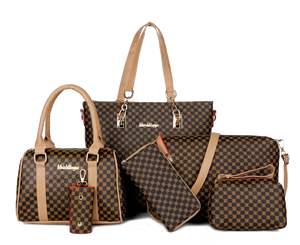 थोक महिला ट्रेंडी कंधे बैग 6 टुकड़ा बैग सेट मुद्रित पैटर्न पु चमड़े के पर्स और हैंडबैग - Product Image 4