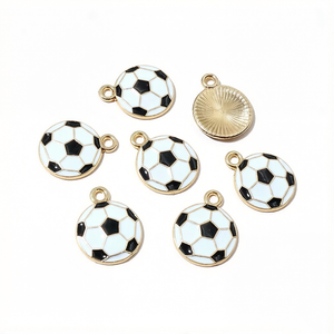 20 piezas de dijes de fútbol esmaltados, colgantes deportivos para collares, pulseras, pendientes, accesorios para la fabricación de joyas DIY - Product Image 4