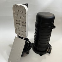 Boîtier de raccordement vertical 24, 48 ou 96 fibres optiques, type baril, avec panneau de distribution et fermeture en dôme TX-C-4002H