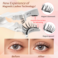 Cils magnétiques avec applicateur, sans colle, réutilisables, doux, naturels, kit de faux cils, vente en gros de cils magnétiques