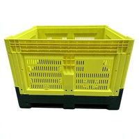 Conteneur pliable robuste de grande taille, bac à palettes de qualité supérieure pour fruits, bac à palettes en plastique empilable de grande taille pour pommes