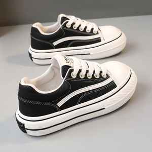 Zapatos de Mujer Nuevos 2024 con Punta Redonda, Cordones, Estilo Casual, Plataforma Gruesa, Aumentan la Estatura, Zapatos de Moda para Estudiantes - Product Image 5