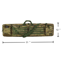 ALFA OEM 51 pouces Tactique Double Long Gun Bag Weapons Mallette de transport avec sangle de sac à dos, compartiment verrouillable