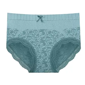 Wholesale Sexy Triangle Lace Edge Mid-Waist Shorts Women's Panties Seamless Nylon Womens Sexy Underwear Romantique