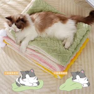 Thickened Fluffy Cat Blanket Soft Fleece Pet Throw Warm Winter Sleeping <b>Mat</b> For Dogs Cats - Product Image 2