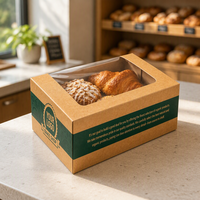 Boîte à gâteau en carton kraft personnalisée avec fenêtre pour emporter des desserts