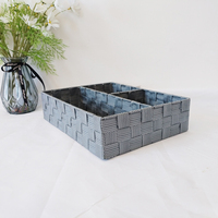 Panier de rangement en nylon tissé, organisateur de séparation, boîte de bureau pour un rangement efficace