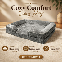 Canapé-lit pour chien en velours de luxe, doux, moelleux, chaud, écologique, avec housse amovible et lavable, matelas orthopédique en mousse éponge
