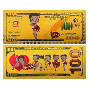 Miễn phí vận chuyển bộ sưu tập quà tặng 100 tiền hóa đơn betty-boop phim hoạt hình phim hoạt hình Polymer vàng lá mạ tiền giấy - Product Image 2