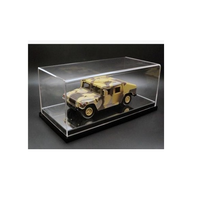Vitrine en acrylique avec base noire, support de présentation anti-poussière pour figurines, jouets, bijoux et objets de collection