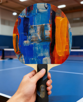Raquette de tennis de table 7 plis avec de longs boutons en caoutchouc pour les joueurs de tournoi