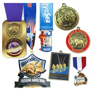Medalha de metal para maratona, alta qualidade, personalizada, medalha 3d, esporte, produtor profissional, zeneng, 15 anos