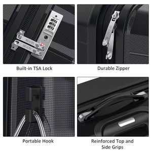 MGOB 20 24 28 인치 수하물 듀얼 스피너 휠 체크 가방 TSA 잠금 경량 내구성 PP 수하물 세트 - Product Image 3
