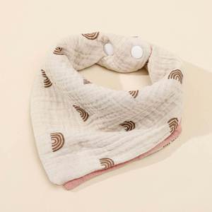 Bavoirs pour bébé en mousseline imperméable, en coton pur doux, personnalisés en gros en Chine, OEM, nouveau-né, avec impression unie - Product Image 5