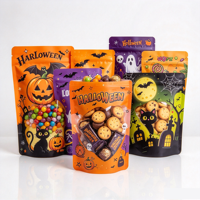 Sac refermable imprimé Halloween, pochette personnalisée en BOPP/AL/PE de qualité alimentaire pour bonbons et sucettes