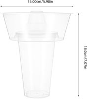 Gobelet jetable 2-en-1 pour collation et boisson avec bol intégré 500ml/700ml en PP transparent pour hotpot et bubble tea