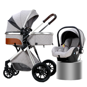 Passeggino di <span class=keywords><strong>lusso</strong></span> ad alta vista 3 in 1 carrozzina per bambini facile pieghevole adatto per bambini 0-3 anni - Product Image 5