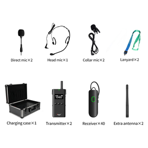 Sistem Pemandu Wisata Nirkabel Tas Pembawa Pemancar Audio Penerima Baterai Isi Ulang Terintegrasi Tahan Air IPX-1 100 - Product Image 6