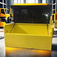 Boîte à outils de chantier en acier robuste OEM personnalisée, étui de qualité supérieure avec finition enduite de poudre imperméable et antichoc pour le rangement des outils
