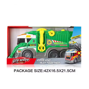 Camión de <span class=keywords><strong>basura</strong></span> Big Friction Powered Cartoon Car Toy Truck Set para niños con sonido ligero - Product Image 2