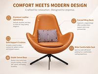 Fauteuil de bureau exécutif moderne en cuir PU avec base pivotante en métal, siège de réception, vente en gros OEM