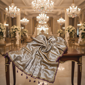 ผ้าซิ่นทอ Akshay Sharma พร้อมเสื้อคลุม  แบบเป็นมิตรต่อสิ่งแวดล้อม แห้งเร็ว น้ำหนักเบา ย้อมสีพื้น สำหรับงานแต่งงาน เหมาะสำหรับเด็กหญิงและสตรี - Product Image 1