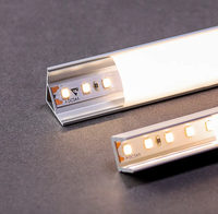 Canal diffuseur LED en aluminium à angle de 45 degrés, très vendu, 16*16 mm, pour éclairage décoratif intérieur, 1 m, 2 m, 3 m