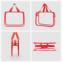 Sac de maquillage transparent en PVC léger et imperméable, trousse de toilette de voyage, approuvé pour les voyages en avion