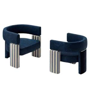 Sillón Moderno de Terciopelo Verde con Estructura Metálica, Mueble para Sala de Estar - Product Image 5