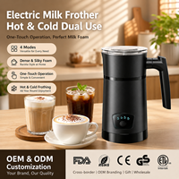 Mousseur à lait électrique automatique 4-en-1 chaud/froid pour latte, cappuccino, café, chocolat, usage domestique et professionnel 400W