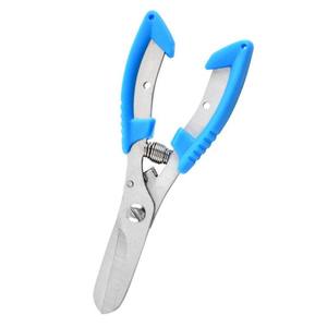 Pince de pêche en acier inoxydable, manche bleu, outil de coupe multifonctionnel durable pour la manipulation de la ligne de pêche et des leurres - Product Image 1