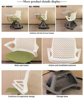 Chaise d'étude ergonomique pivotante à 360° au design moderne avec tablette d'écriture pliable, écologique, pour la maison, le bureau, l'école et la salle de classe