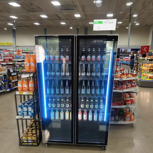 Congélateur vertical commercial de supermarché <span class=keywords><strong>930L</strong></span>, vitrine réfrigérée pour boissons avec porte vitrée - Product Image 1