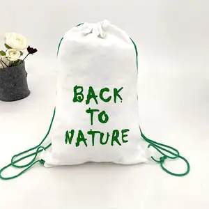 Reusable Organic cotton Shopping Bags Recycled bamboo fiber material eco friendly bamboo drawstring bambou gift bag Bamboo bag